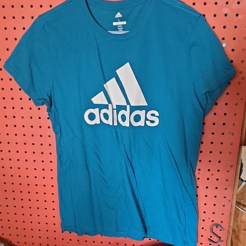 Adidas Teal Tee with White Logo